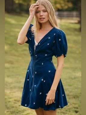 pilcro puff sleeve denim shift dress Pilcro Puff-Sleeve Denim Shirt Dress